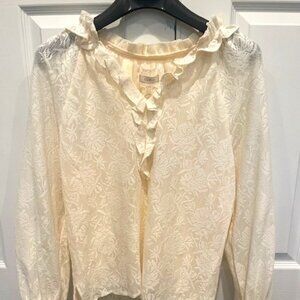 Gorgeous Women's Long Sleeve Crochet Lace Blouse Medium